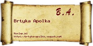 Brtyka Apolka névjegykártya